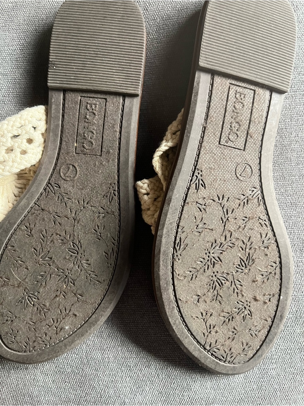 Women’s Crochet Toe-Post Sandals — Cream/Brown - Picture 2 of 4